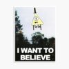 I Want To Believe - Bill Cipher Poster Official Gravity Falls Merch