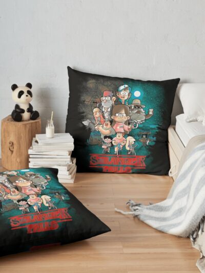 Stranger Falls Throw Pillow Official Gravity Falls Merch