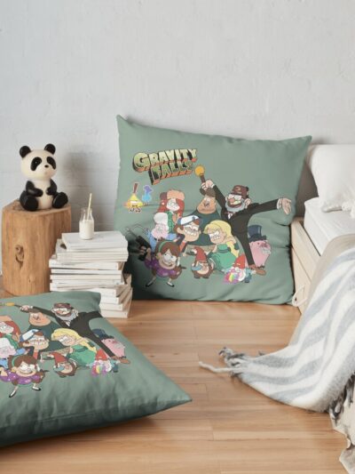 Gravity Falls, Characters From Gravity Falls Throw Pillow Official Gravity Falls Merch