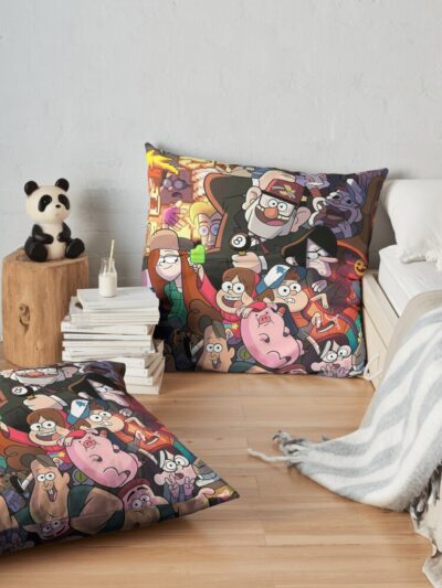 Gravity Falls And Friends Throw Pillow Official Gravity Falls Merch