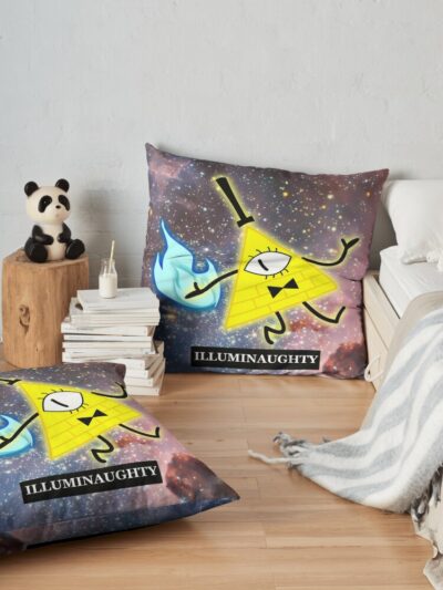 Bill Cipher- Illuminaughty (Space) Throw Pillow Official Gravity Falls Merch