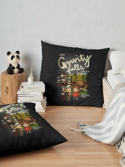 Visit Gravity Falls Throw Pillow Official Gravity Falls Merch