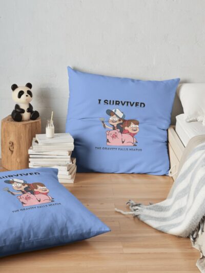 I Survived - Gravity Falls Throw Pillow Official Gravity Falls Merch