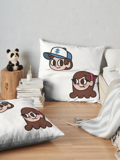 Dipper And Mabel Throw Pillow Official Gravity Falls Merch