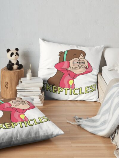 Skepticles! -Mabel Throw Pillow Official Gravity Falls Merch