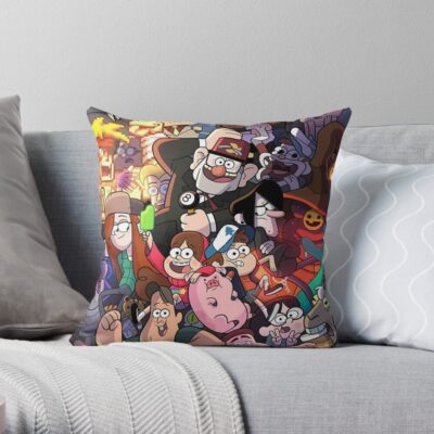 Gravity Falls And Friends Throw Pillow Official Gravity Falls Merch