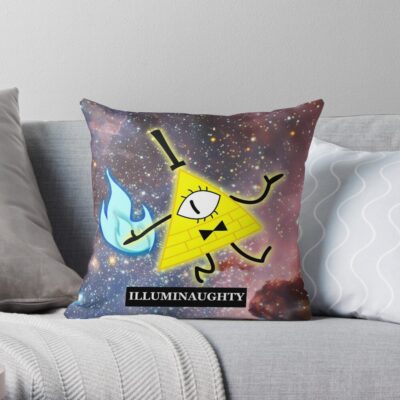 Bill Cipher- Illuminaughty (Space) Throw Pillow Official Gravity Falls Merch