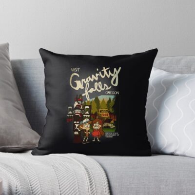 Visit Gravity Falls Throw Pillow Official Gravity Falls Merch