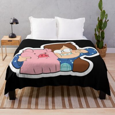 Mabel And Waddles Throw Blanket Official Gravity Falls Merch