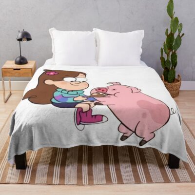 Mabel & Waddles, Gravity Falls Throw Blanket Official Gravity Falls Merch