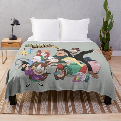 Gravity Falls, Characters From Gravity Falls Throw Blanket Official Gravity Falls Merch