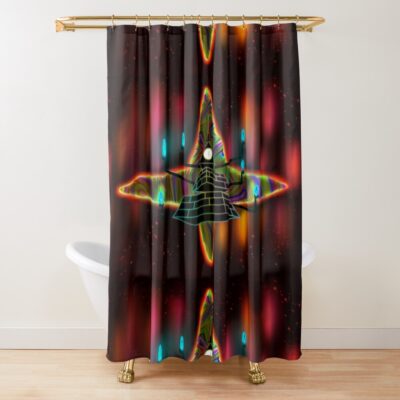 Gravity Falls Bill Cipher Weirdmaggedon Shower Curtain Official Gravity Falls Merch