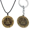 kf H0750af498af2434ba44fe0a35cae7451S New Gravity Falls Bill Cipher Muse Figure Toys Gravity Falls Dipper Bill Cipher Necklace Keychains Figure - Gravity Falls Store