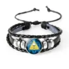 kf S596a1cce7aea474081cc6e64bb7f0d89U Cartoon Gravity Falls Bill Cipher Figure Toy Gravity Waterfall Bracelet Leather Charm Bracelet Jewelry Gift - Gravity Falls Store